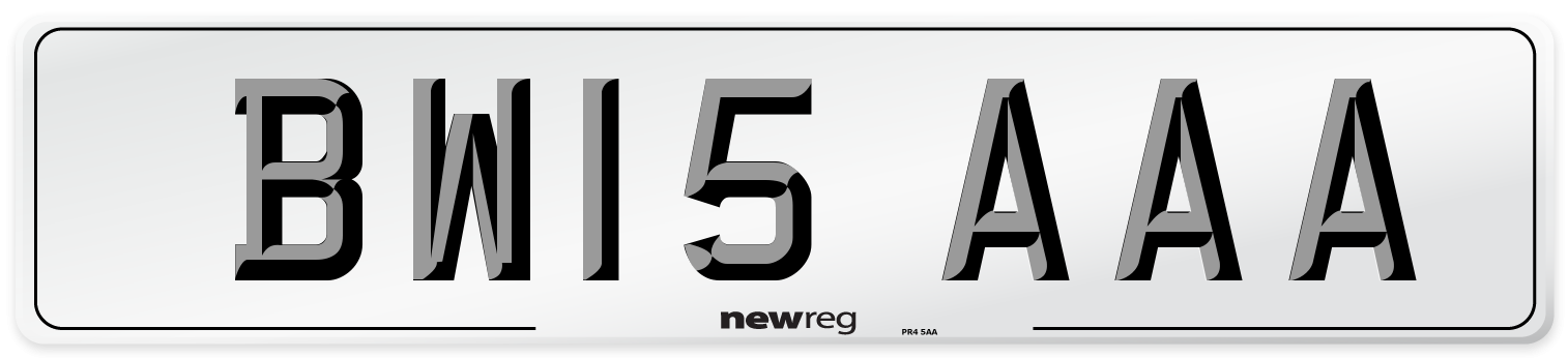 BW15 AAA Number Plate from New Reg